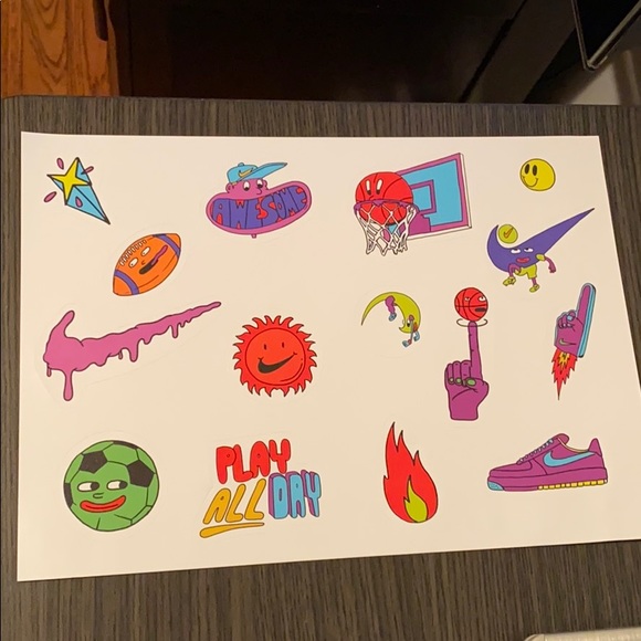 Assorted Nike kids stickers. 15pcs total on a page - Picture 1 of 1
